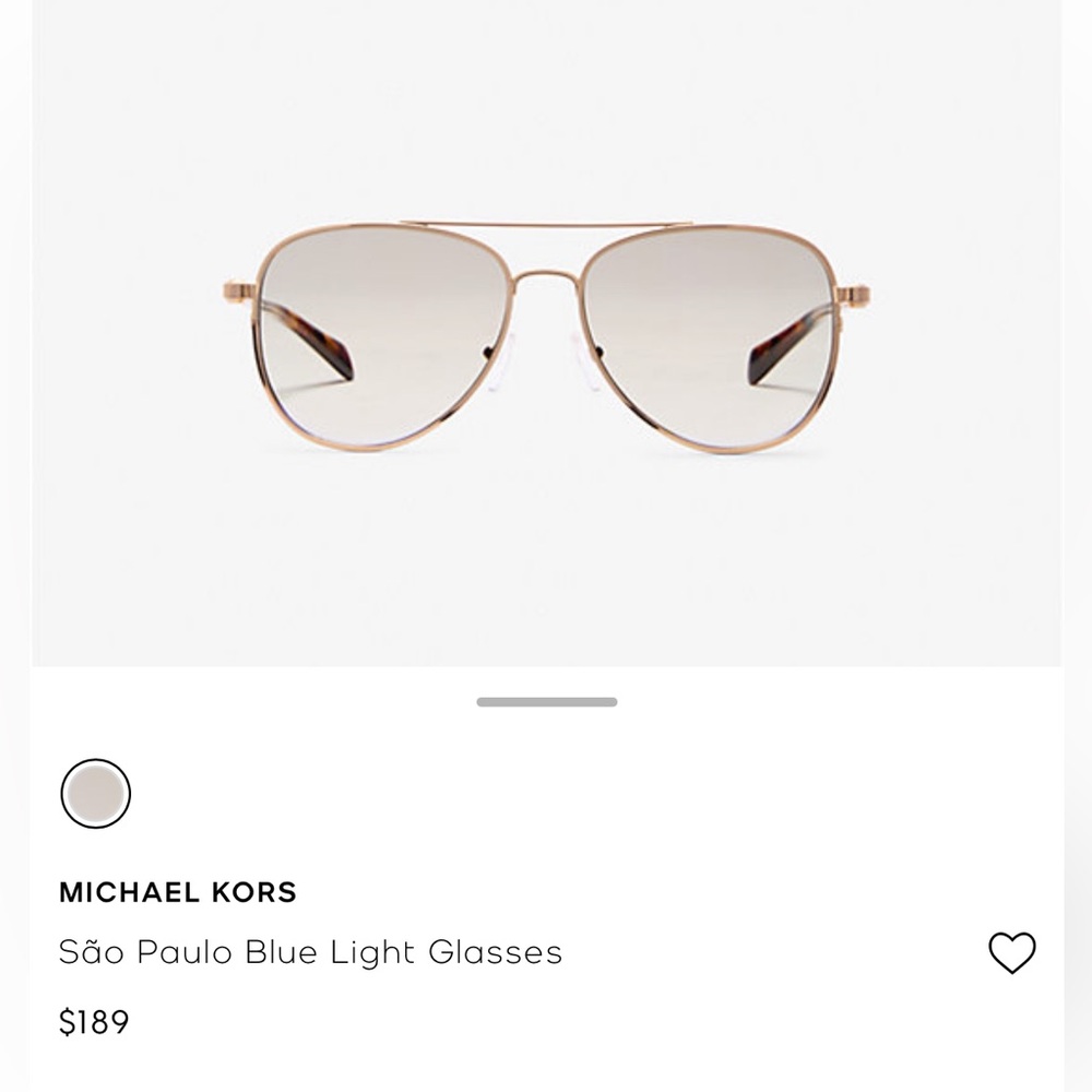 Michael Kors Rose Gold Aviator Glasses